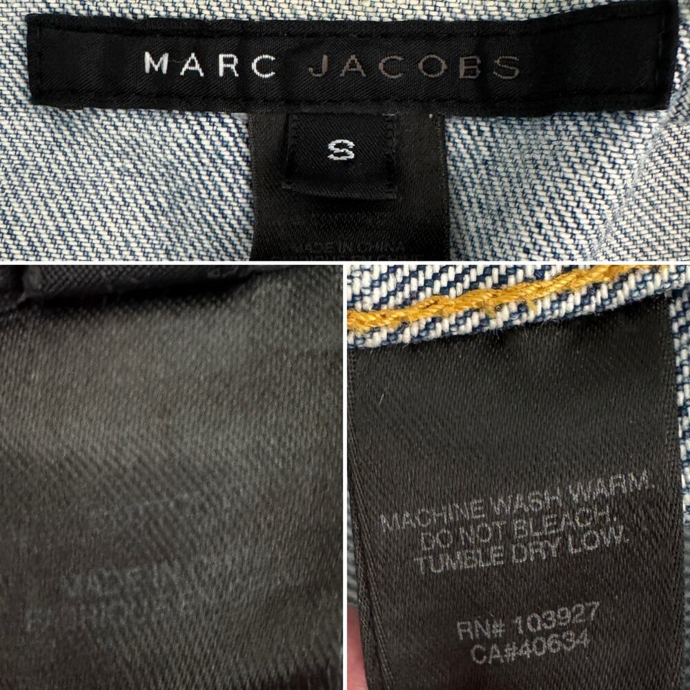 Marc Jacobs Y2K vintage designer shrunken denim jean jacket light wash size XS - Picture 7 of 8